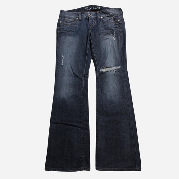 Guess Denim - Women's Y2K Low-rise Grunge Punk Skater Daredevil Bootcut Dark Wash Guess Jeans